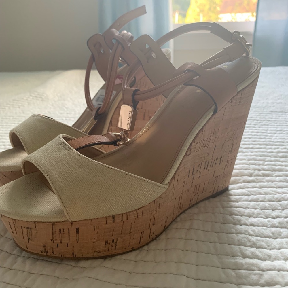 Coach linen canvas sandals